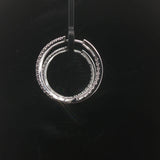 18k White Gold and 1cttw Diamond Inside Out Hoop Earrings 1"