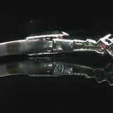 14k White Gold Ruby and 0.75cttw Diamond Solid Bangle Bracelet 6.25"