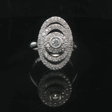 14k White Gold and 1cttw Diamond Multi Halo Ring Size 7