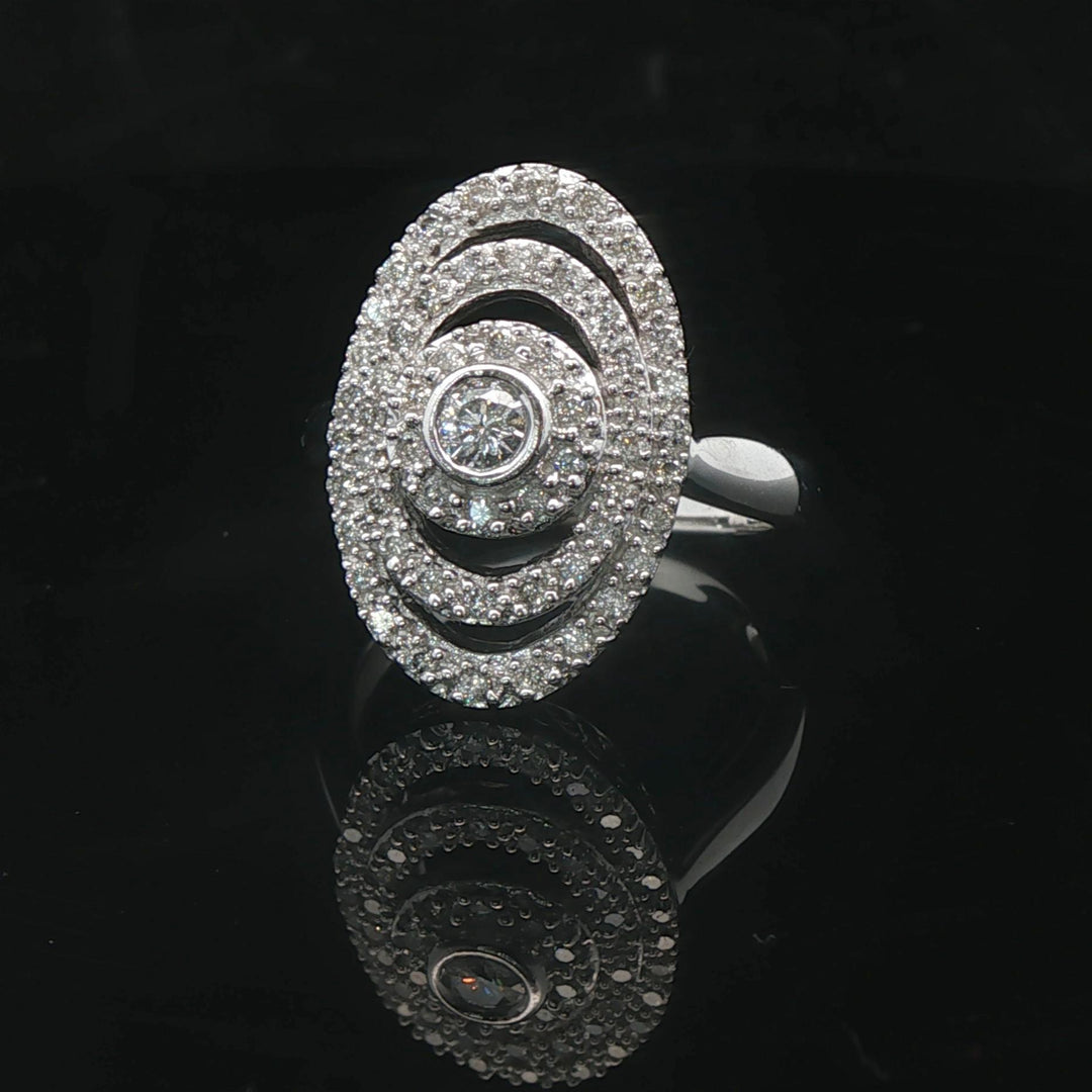 14k White Gold and 1cttw Diamond Multi Halo Ring Size 7