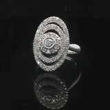 14k White Gold and 1cttw Diamond Multi Halo Ring Size 7