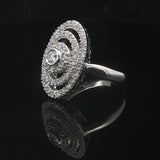 14k White Gold and 1cttw Diamond Multi Halo Ring Size 7