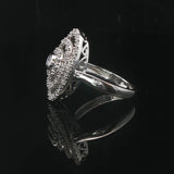 14k White Gold and 1cttw Diamond Multi Halo Ring Size 7