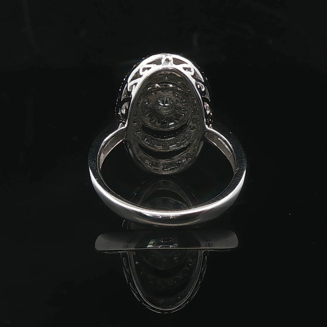 14k White Gold and 1cttw Diamond Multi Halo Ring Size 7