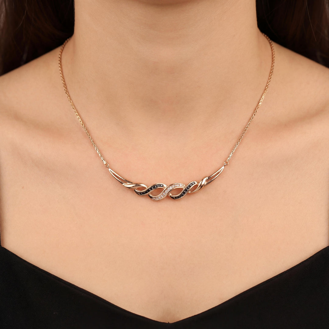 14k Yellow Gold Sapphire and Diamond 7.7g Ladies Pendant Necklace 16"