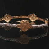 14k Yellow Gold and 1cttw Diamond Vintage Harley Davidson Link Bracelet 7.5"