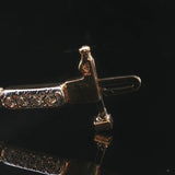 14k Yellow Gold and 1cttw Diamond Vintage Harley Davidson Link Bracelet 7.5"