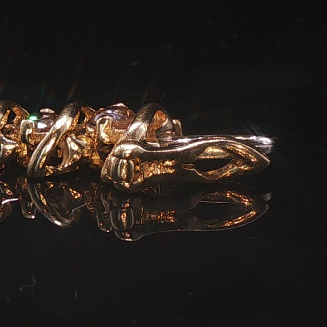 14k Yellow Gold and 3cttw Diamond Vintage S Link Tennis Bracelet 7.25"