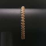 14k Yellow Gold and 3cttw Diamond Vintage S Link Tennis Bracelet 7.25"