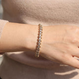 14k Yellow Gold and 3cttw Diamond Vintage S Link Tennis Bracelet 7.25"