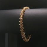 14k Yellow Gold and 3cttw Diamond Vintage S Link Tennis Bracelet 7.25"