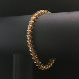 14k Yellow Gold and 3cttw Diamond Vintage S Link Tennis Bracelet 7.25"