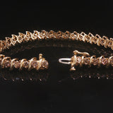 14k Yellow Gold and 3cttw Diamond Vintage S Link Tennis Bracelet 7.25"
