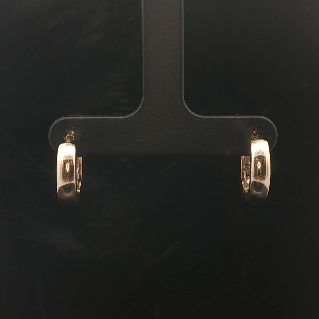 14k Yellow Gold and 0.25cttw Diamond Huggie Earrings