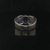 LeVian 18k White Gold Tanzanite Pink Sapphire and Diamond Band Ring Size 6.5