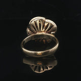 14k Yellow Gold Enamel and Diamond Vintage Swirl Ring Size 6.75