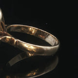 14k Yellow Gold Enamel and Diamond Vintage Swirl Ring Size 6.75