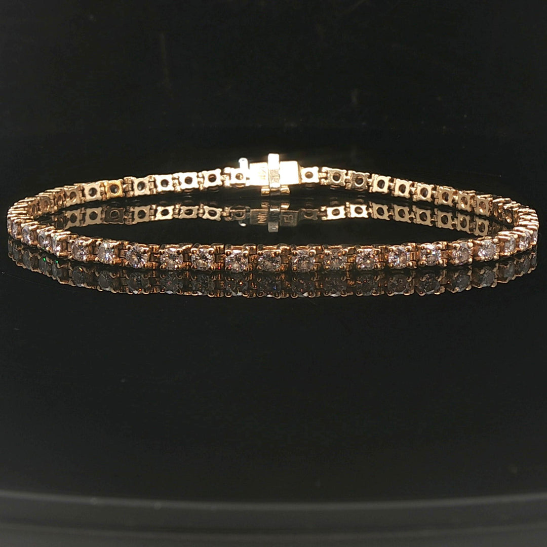 14k Yellow Gold and 2.5cttw Diamond Vintage Tennis Bracelet 7"