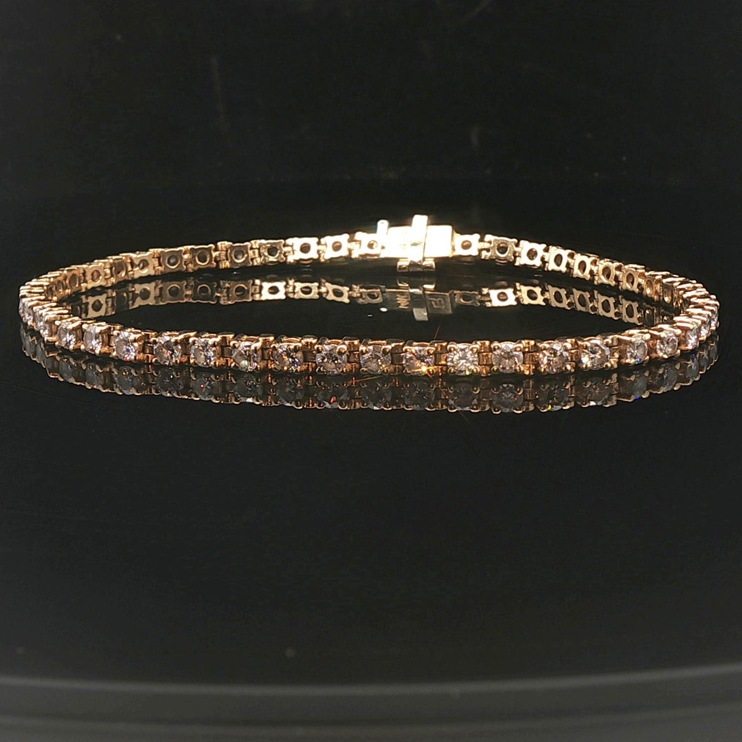 14k Yellow Gold and 2.5cttw Diamond Vintage Tennis Bracelet 7"