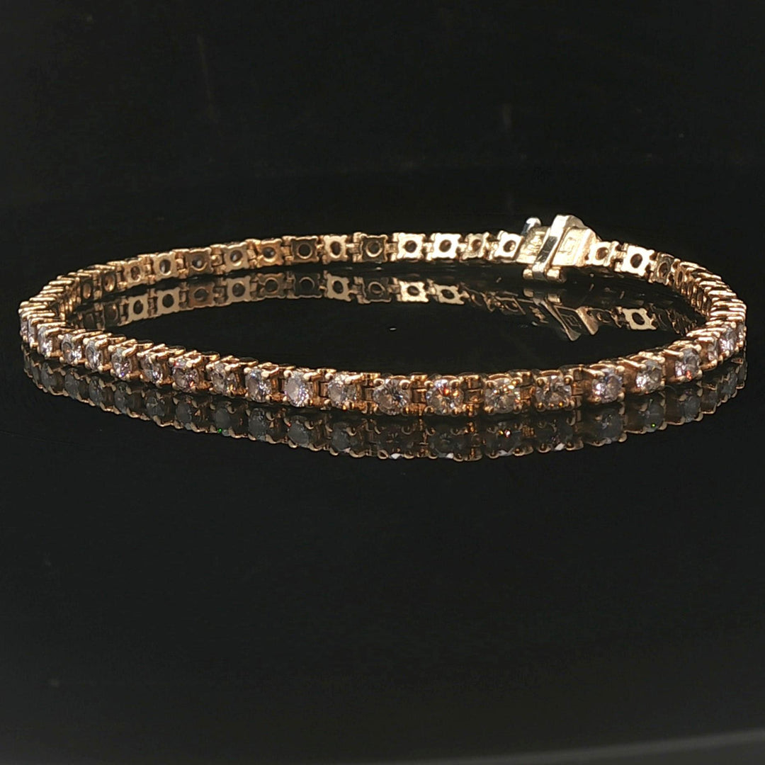 14k Yellow Gold and 2.5cttw Diamond Vintage Tennis Bracelet 7"