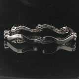 18k White Gold and 3cttw Diamond Heavy Cuff Bracelet 6.5"