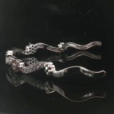 18k White Gold and 3cttw Diamond Heavy Cuff Bracelet 6.5"