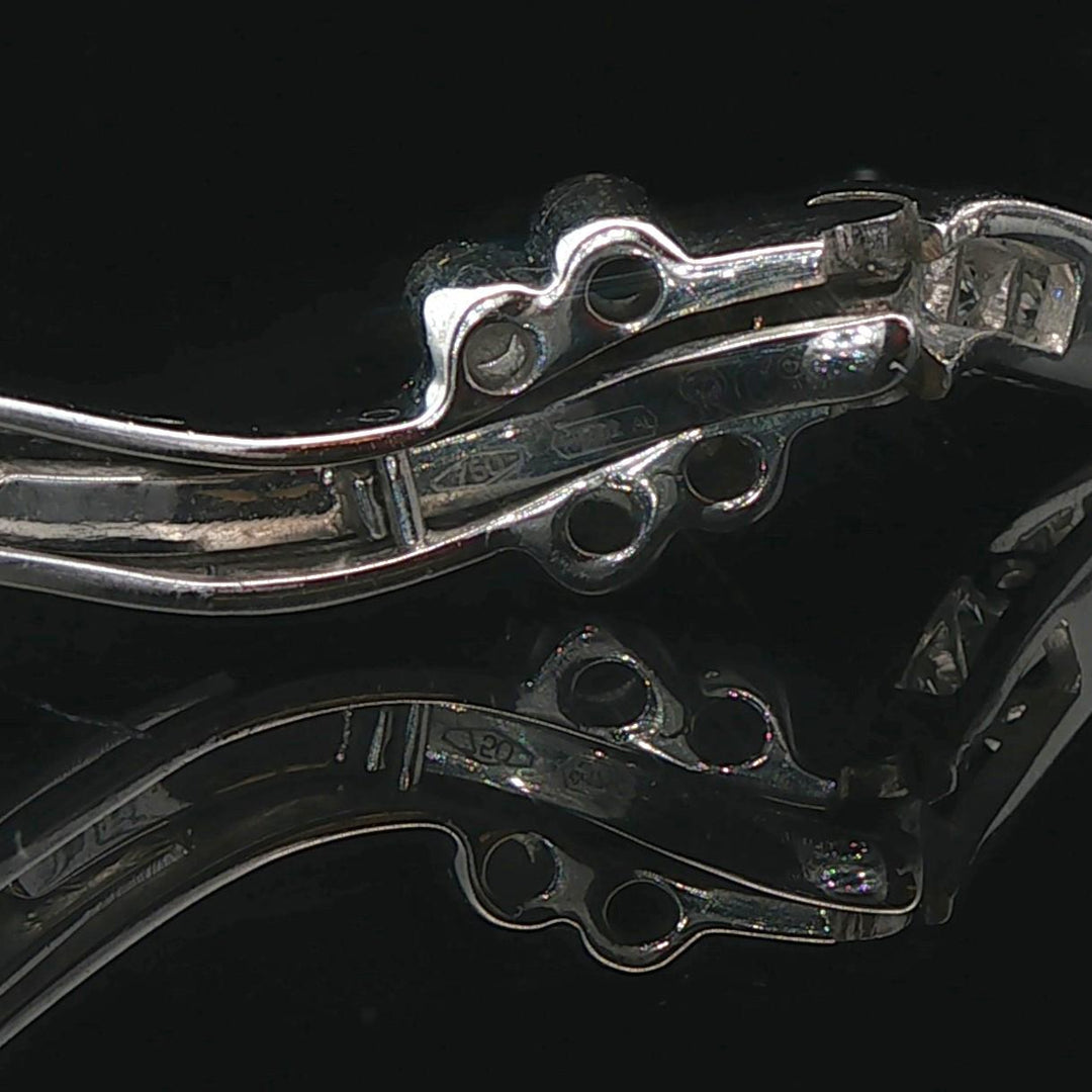 18k White Gold and 3cttw Diamond Heavy Cuff Bracelet 6.5"