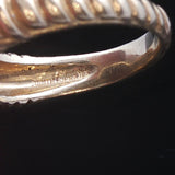 Judith Ripka 18k Yellow Gold Garnet and Diamond Greek Key Ring Size 9