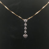 14k Yellow and White Gold 0.50cttw Diamond Box Link Necklace Drop Pendant 24.5"