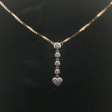 14k Yellow and White Gold 0.50cttw Diamond Box Link Necklace Drop Pendant 24.5"