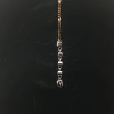 14k Yellow and White Gold 0.50cttw Diamond Box Link Necklace Drop Pendant 24.5"