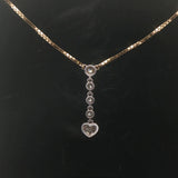 14k Yellow and White Gold 0.50cttw Diamond Box Link Necklace Drop Pendant 24.5"