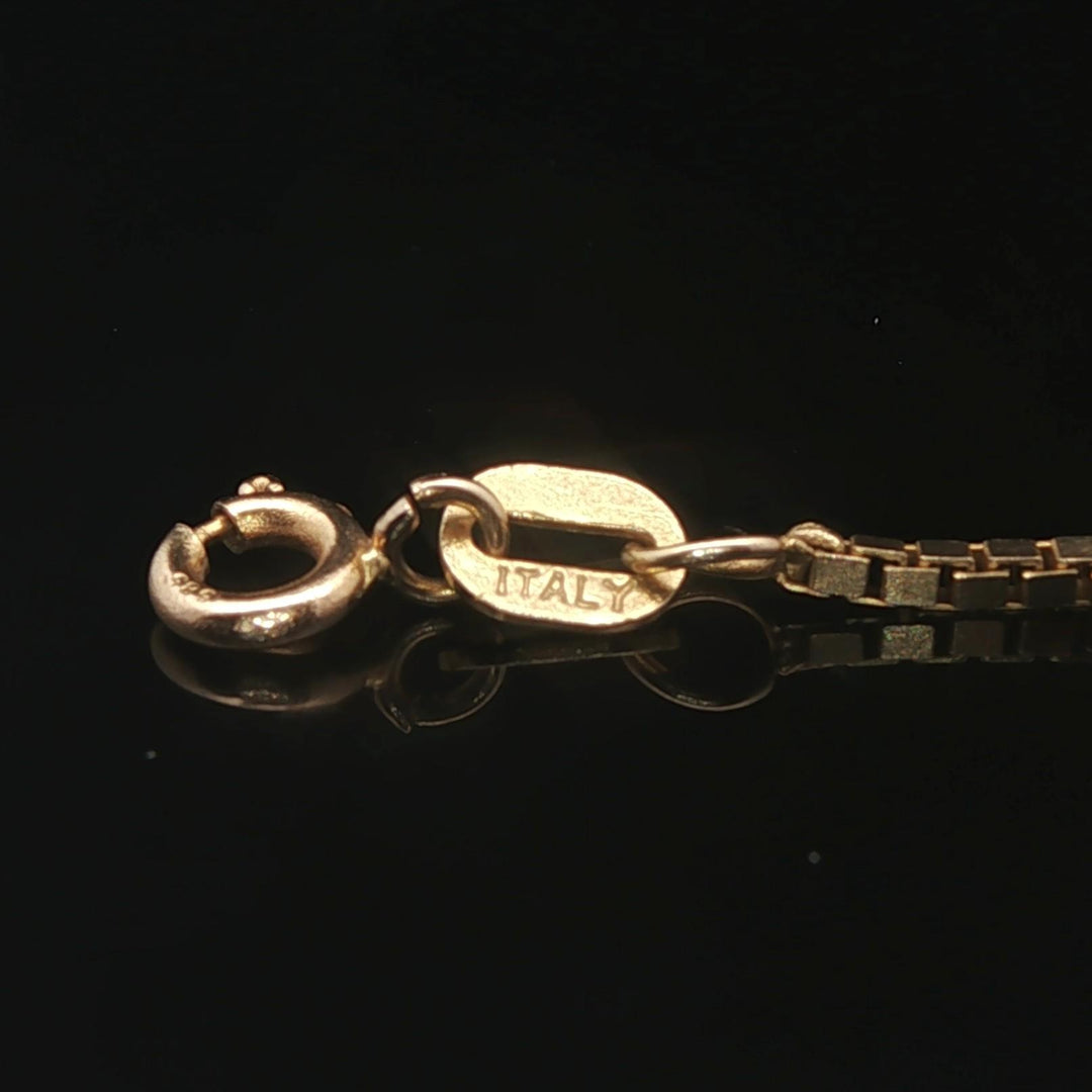 14k Yellow and White Gold 0.50cttw Diamond Box Link Necklace Drop Pendant 24.5"