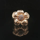 14k Yellow Gold and Diamond 5.7g Floral Ring Size 6