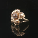 14k Yellow Gold and Diamond 5.7g Floral Ring Size 6