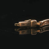 14k Yellow Gold Blue Sapphire and Diamond 10.5g Vintage Bar Link Bracelet 7.25"