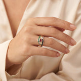 14k Yellow Gold Multi Gemstone and Diamond Ring Size 6.75