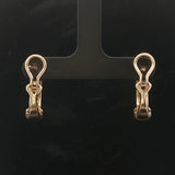 14k Yellow Gold Blue Sapphire and Diamond Vintage Hoop Earrings