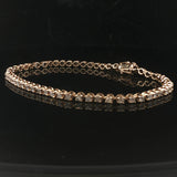 14k Yellow Gold and 2cttw Diamond Vintage Tennis Bracelet 7.75"