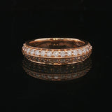 18k Rose Gold and 0.50cttw Diamond Two Row Band Ring Size 5.25