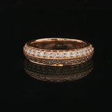 18k Rose Gold and 0.50cttw Diamond Two Row Band Ring Size 5.25