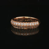 18k Rose Gold and 0.50cttw Diamond Two Row Band Ring Size 5.25
