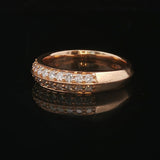 18k Rose Gold and 0.50cttw Diamond Two Row Band Ring Size 5.25