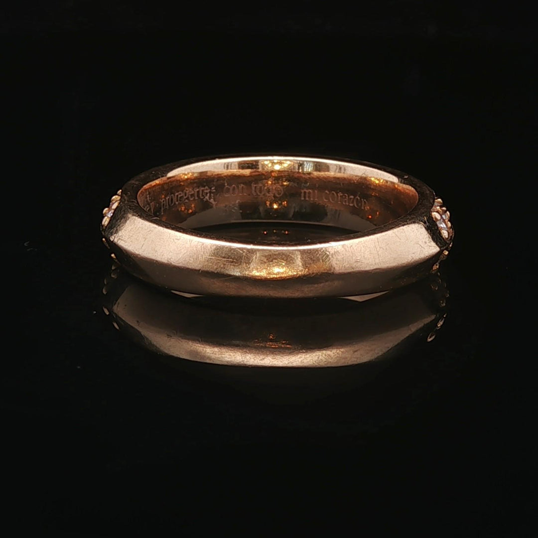 18k Rose Gold and 0.50cttw Diamond Two Row Band Ring Size 5.25