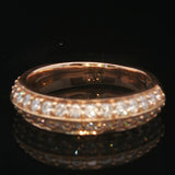 18k Rose Gold and 0.50cttw Diamond Two Row Band Ring Size 5.25