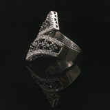 14k White Gold 1cttw Black and White Diamond Bypass Ring Size 8