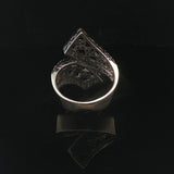 14k White Gold 1cttw Black and White Diamond Bypass Ring Size 8