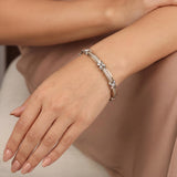 14k Yellow Gold and 1cttw Diamond 18.2g Fancy X Link Bracelet 7"