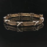 14k Yellow Gold and 1cttw Diamond 18.2g Fancy X Link Bracelet 7"