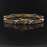 14k Yellow Gold and 1cttw Diamond 18.2g Fancy X Link Bracelet 7"